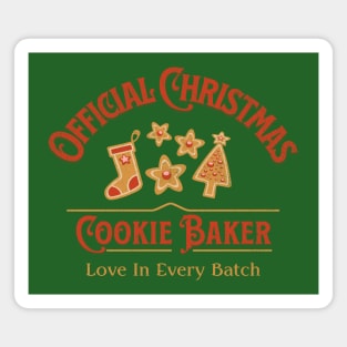 Official Cookie Baker Christmas Sweater Holiday Baking Magnet